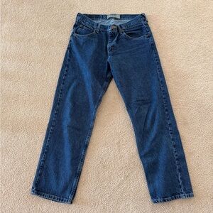 Vintage Wrangler Men's Dark Blue Straight Jeans